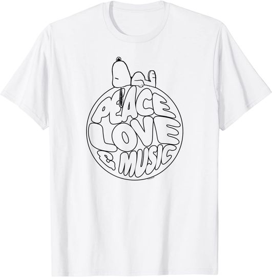Peanuts Woodstock 50th Anniversary Peace Love and Music T-Shirt