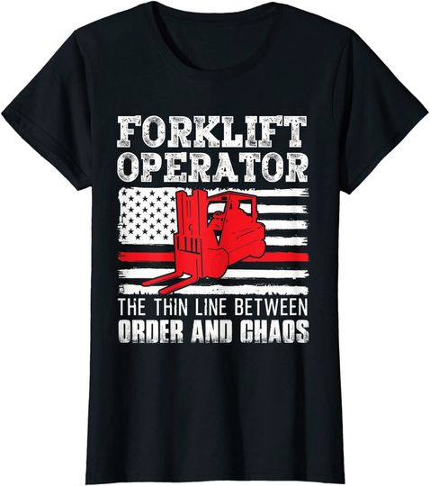 Forklift Operator The Thin Line American Flag Hoodie