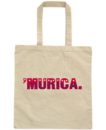 United States "'Murica" Design USA Independence Day July 4th Tote Canvas Bag
