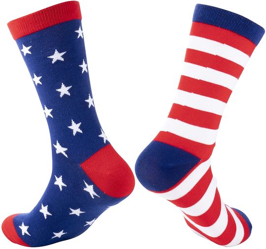 American Flag Socks for Men or Women, Patriotic USA Freedom High Socks, Premium