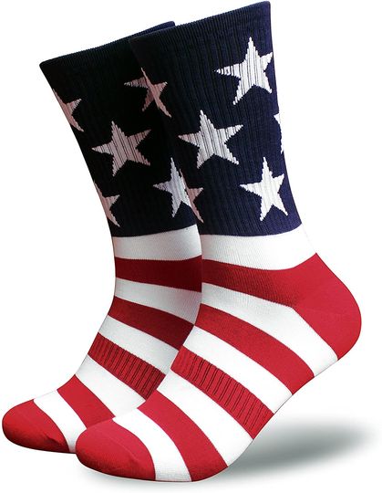 American Flag Socks for Men or Women, Patriotic USA Freedom High Socks, Premium