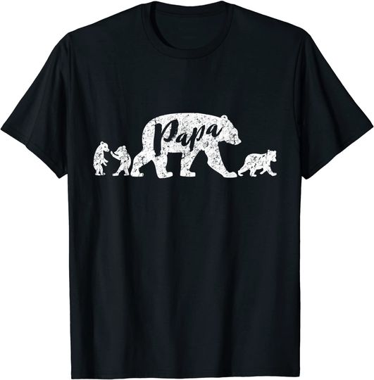 Papa Bear T Shirt with Three Cubs