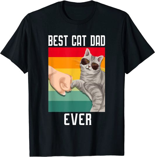 Vintage Best Cat Dad Ever Fathers Day T-Shirt