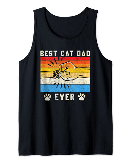 Vintage Best Cat Dad Ever Cat Dad Father Day Gift Tank Top