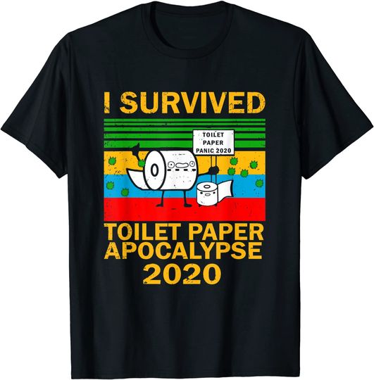 I Survived Toilet Paper Apocalypse 2020 Vintage Funny T-Shirt
