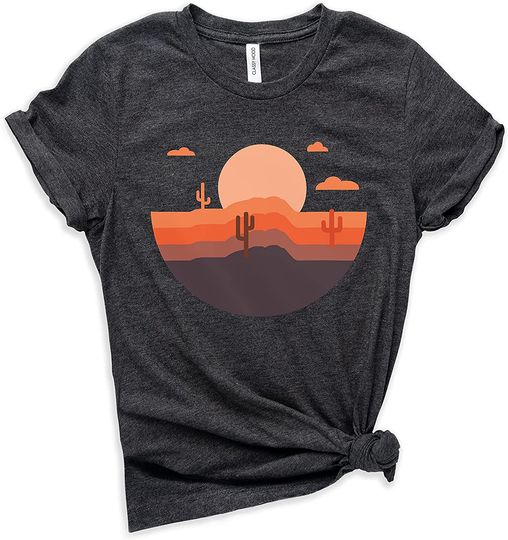 Classy Mood 70's Desert Retro Style Graphic Shirt Outdoors Camping V-Neck T-Shirt