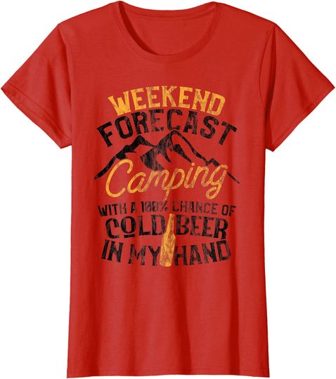 Funny Camping Weekend Forecast 100% Chance Beer Hoodie