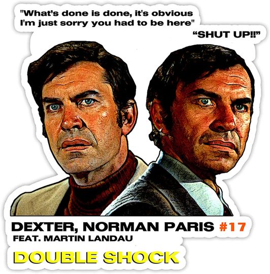 Columbo Dexter, Norman Paris Double Shock Sticker 2"