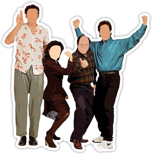 Seinfeld Jerry George Elaine and Kramer Le Gang Sticker 3"