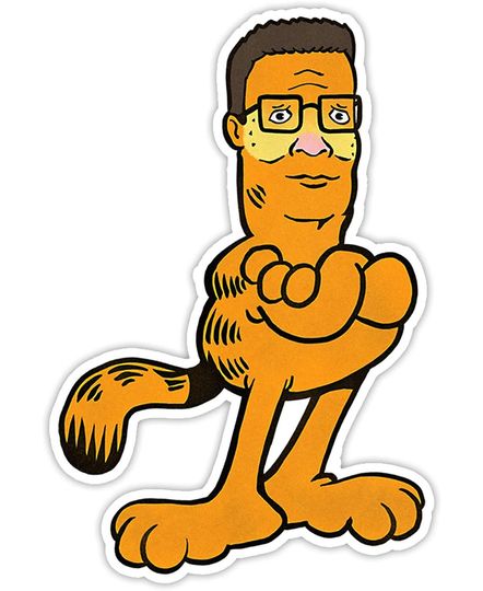King of The Hill Hank Hill Garfield Print Blur Aesthetic Sticker 2"