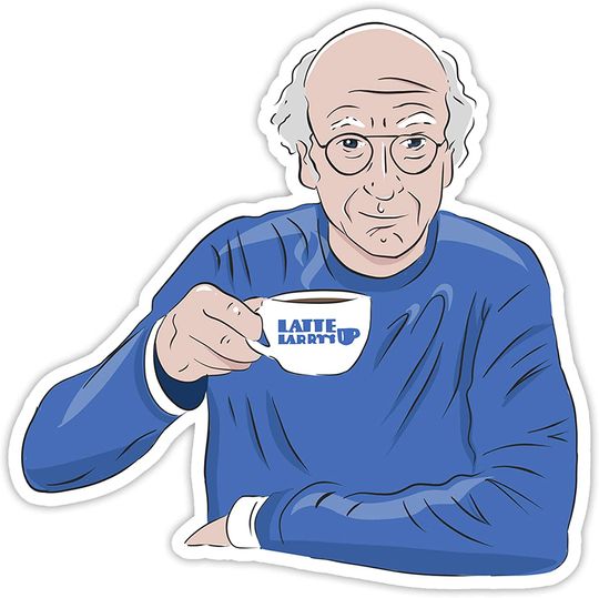 Curb Your Enthusiasm Larry David A Hot Cup of Spite Sticker 3"