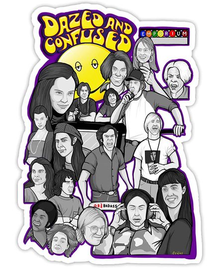Dazed and Confused Character Collage Art Sticker 3"