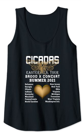 Cicada Men's Tank Top Cicadas Eastern US Tour Brood X Concert Summer 2021