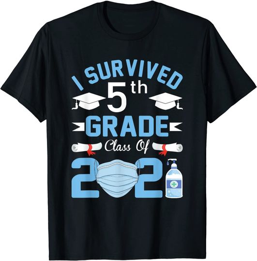 5th Grade Graduation Tee I Survived 5th Grade Class Of 2021 T-Shirt