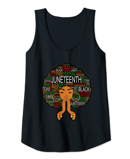 Womens Juneteenth Cool Freedom Present for African American BLM Tank Top