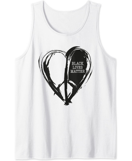 Peace and Love Black Lives Matter Heart BLM Love Be Kind Tank Top