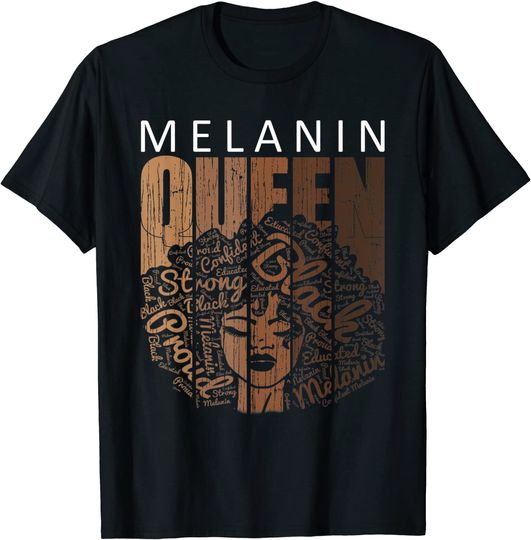 Afro Melanin Queen Tee Strong Black Natural African American T-Shirt