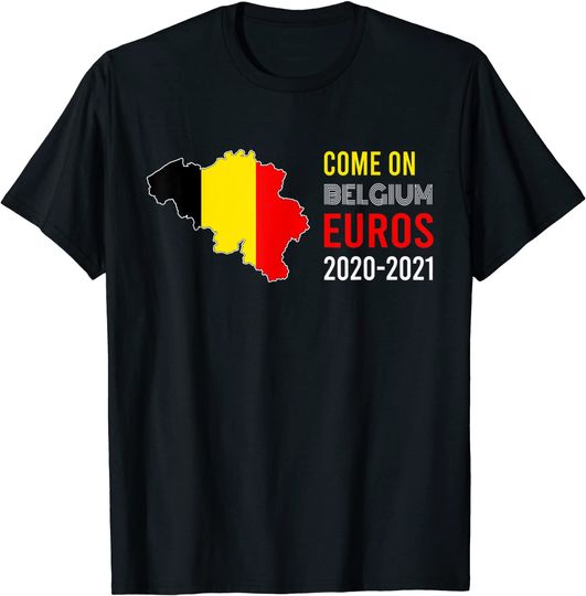 Euro 2021 Men's T Shirt Come On Belgium Fans Graphic Design