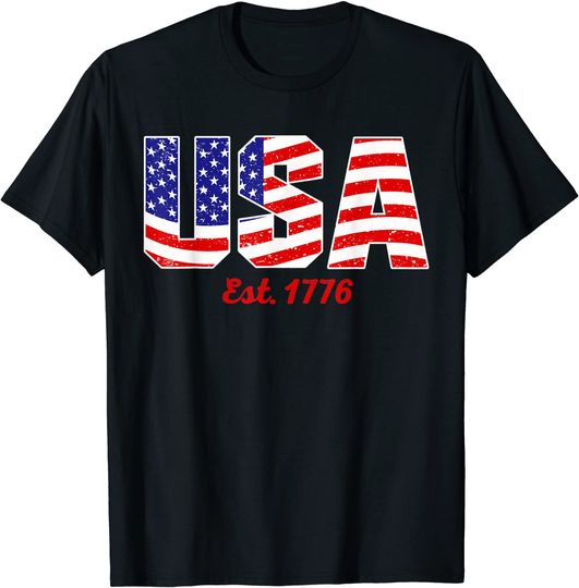 American 4th of July USA Est. 1776 Patriot for Men and Woman T-Shirt