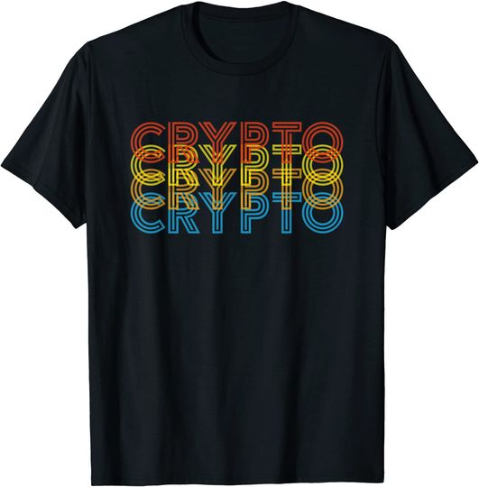 Vintage Cool Crypto Bitcoin Blockchain Retro T-Shirt
