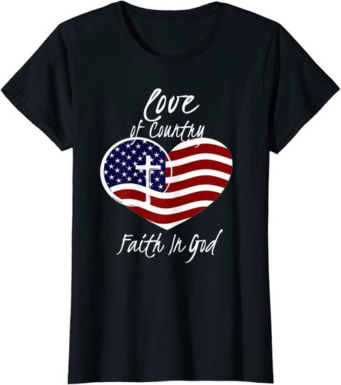 Patriotic Christian Faith In God Heart Cross American Flag Hoodie