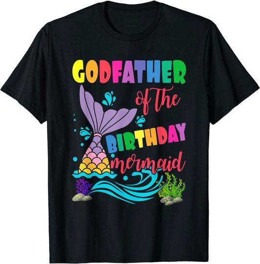 Godfather Of The Birthday Mermaid Matching Family T-Shirt