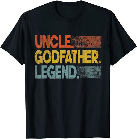 Mens Retro Uncle Godfather Legend Funny Uncle Shirt Father's Day T-Shirt