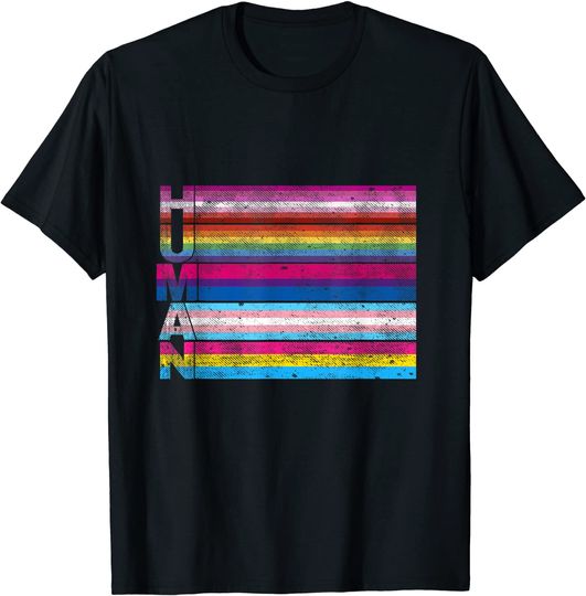 Human Lesbian Bisexual Transgender Pansexual LGBT Flag Shirt T-Shirt