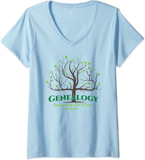 Womens funny genealogy for the genealogist, family tree, Nuts V-Neck T-Shirt