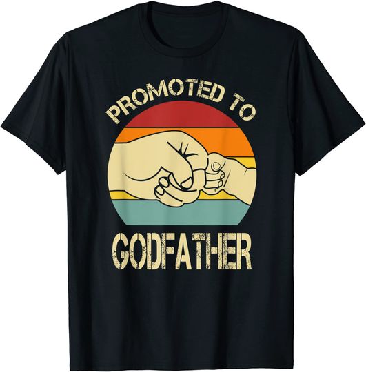 Vintage Promoted To Godfather Funny Daddy Father Day T-Shirt