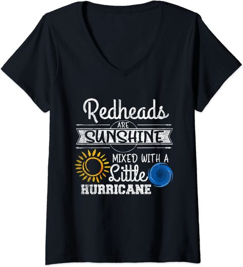 Womens Redheads are Sunshine Mixed With a Little Hurricane - Ginger V-Neck T-Shirt