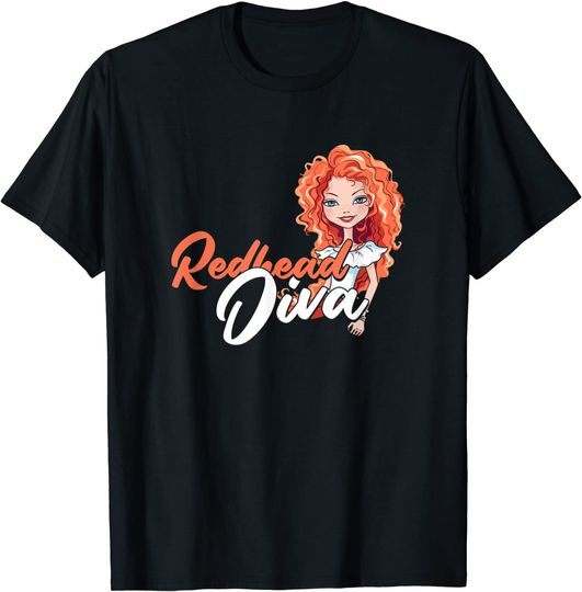 Ginger Lady Red Haired Women Redheaded Girls Redhead Diva T-Shirt