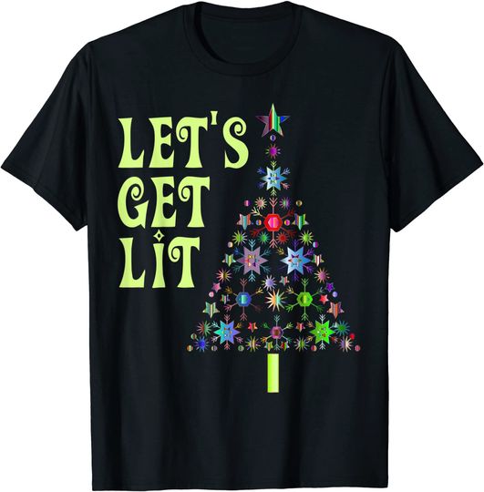 Let's Get Lit Shirt Adult Funny Christmas T Shirts