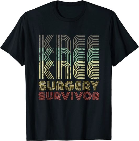 Retro Knee Surgery Survivor Shirt Hospital Get Well Gift Tee