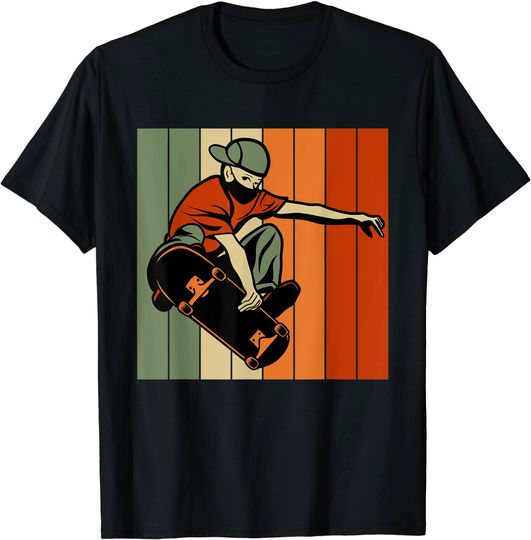 Skateboard Skater Vintage Skateboarding Gift Boys Teens Men T-Shirt