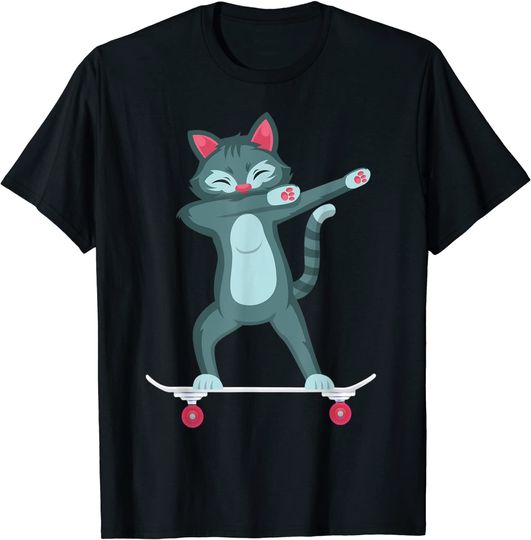Skateboarding Kitty Cat on Skateboard Gift for Skater T-Shirt