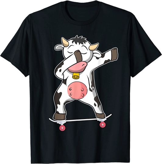 Skateboarding Milk Cow on Skateboard for Skater T-Shirt