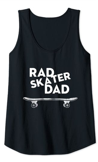 Retro Vintage Rad Skater Dad Skateboard Tank Top