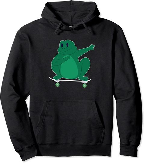 Skateboarding Frog or Toad on Skateboard Gift for Skater Pullover Hoodie