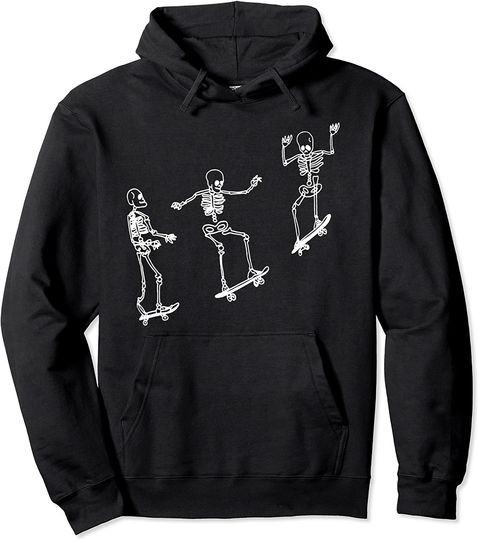 Funny Skeleton Skateboard Shirt Pullover Hoodie