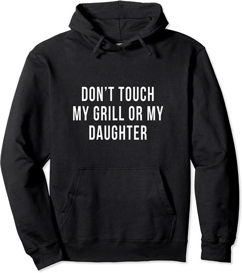 Protective Daddy Daughter Dad Barbecue Grilling Pullover Hoodie