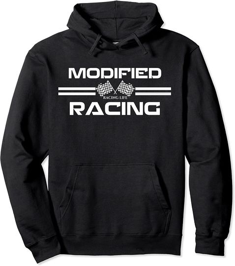 Dirt Track Racing Checkered Flag Modified Racing Pullover Hoodie