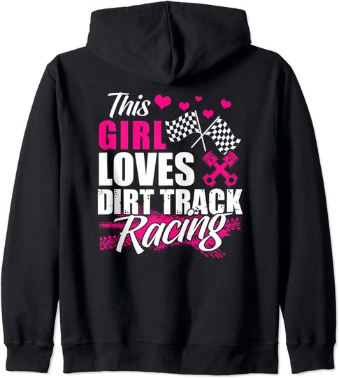 This Girl Loves Dirt Track Racing - Racer Lover Funny Gift Zip Hoodie