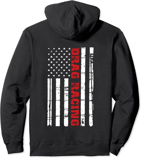 Drag Racing Flag Hoodie Street Drag Outlaws American Shirt