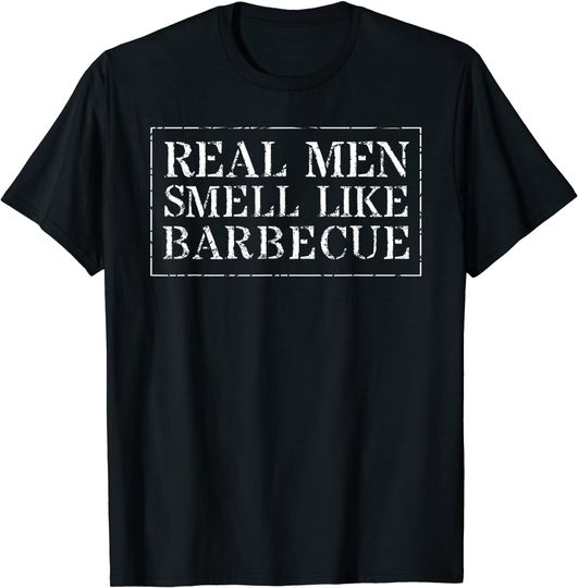 Funny BBQ Grilling Gift T Shirt Real Men Smell Like Barbecue T-Shirt