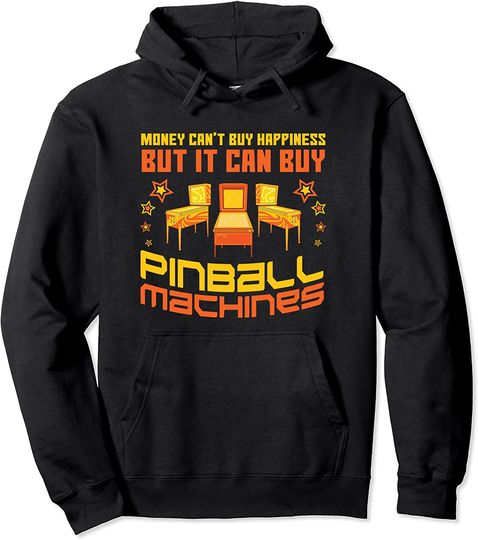 Pinball Machines Funny Vintage Arcade Game Lover Gift Pullover Hoodie