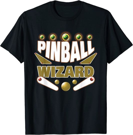 Pinball Wizard Retro Vintage Arcade Game Machine Lover Gift T-Shirt
