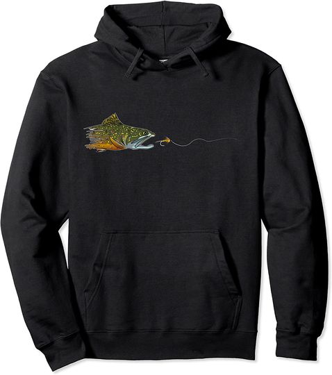 Fly Fishing Brook Trout Dry Fly Tying Fisherman Pullover Hoodie