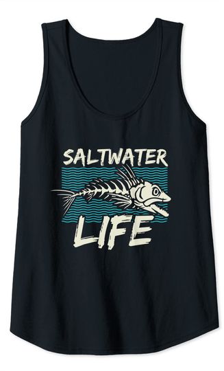 Saltwater Life Fisherman Fishing Tank Top