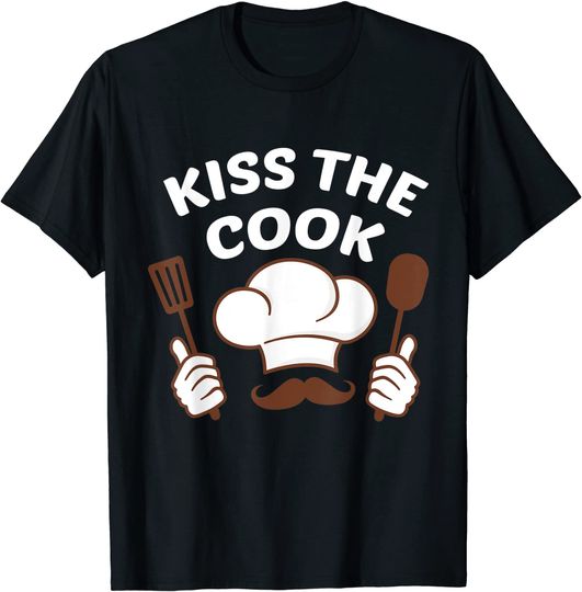 Grill Master Baker Kitchen Staff Kiss The Chef Cook T-Shirt